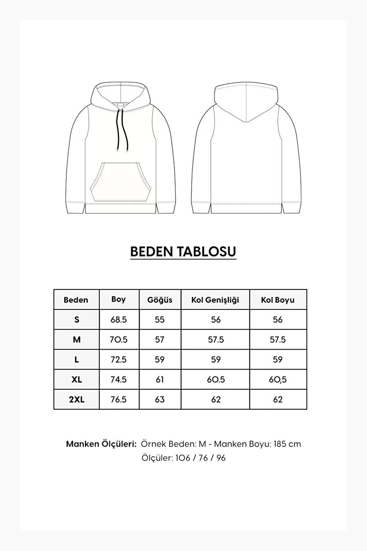 trendgar Studio Baskılı Unisex Kanguru Cepli Kapüşonlu Sweatshirt Hoodie Sweat