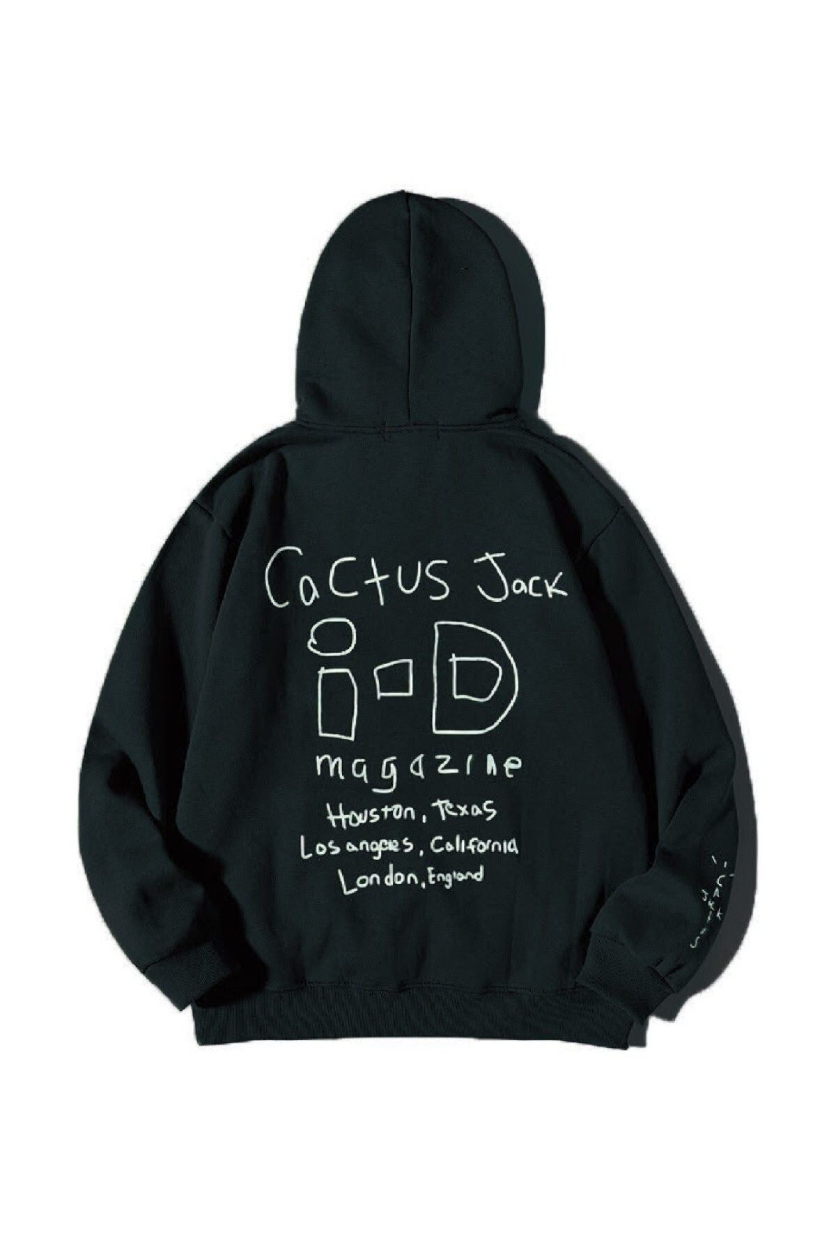 Benisengiydir Yeşil I-d Jack Cactus Baskılı Oversize Kapüşonlu Sweatshirt