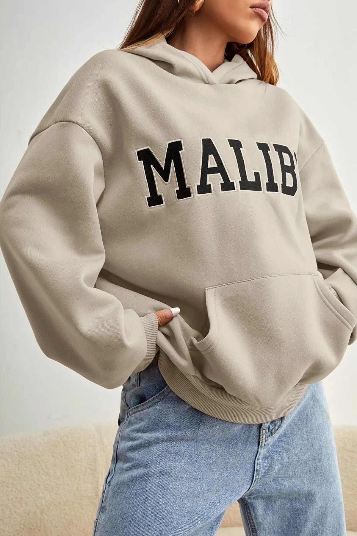 uyguntarz Unisex Malıbu Baskılı Oversize Sweatshirt