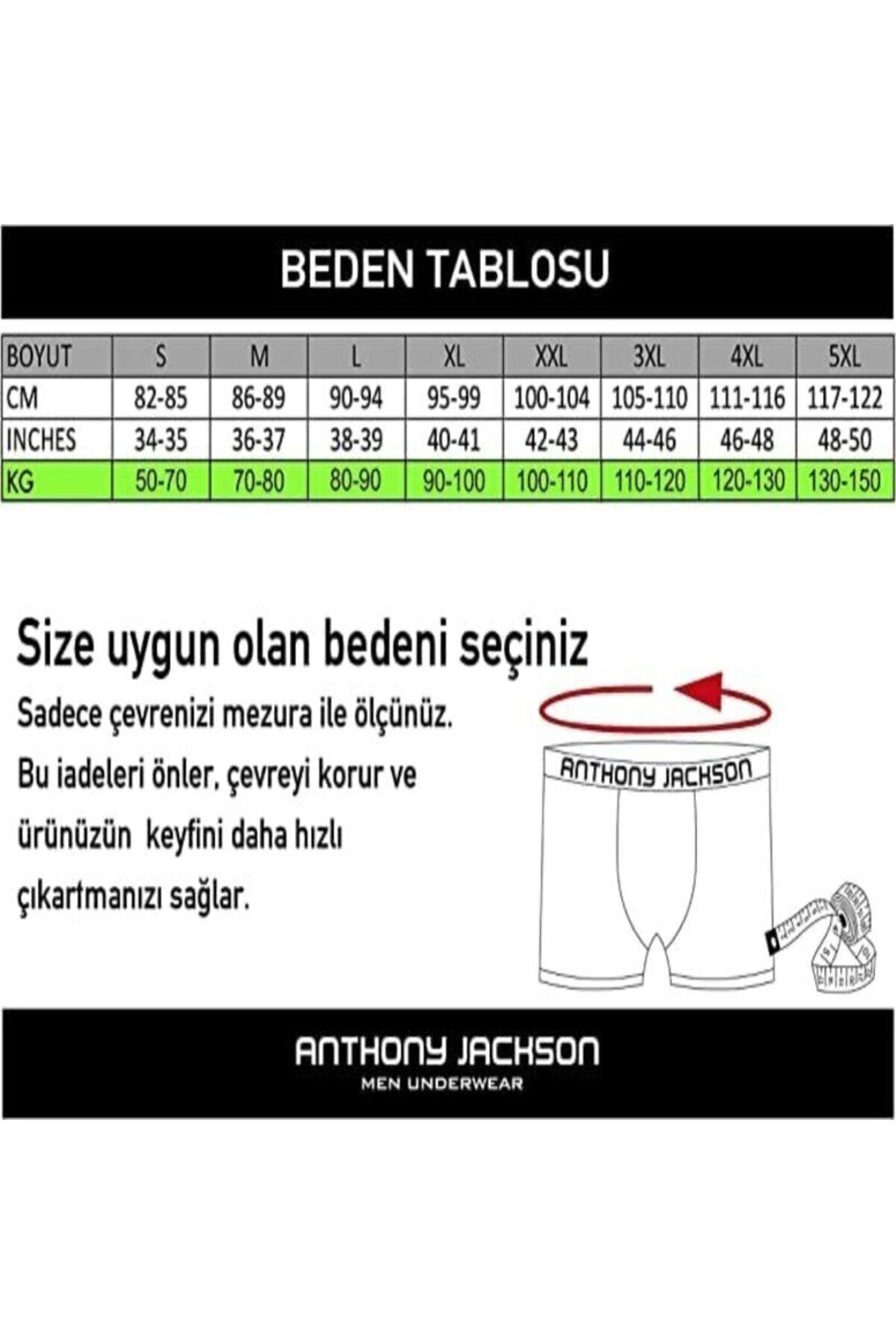 ANTHONY JACKSON Likralı 6'lı Kutu Premium Boxer Thomas