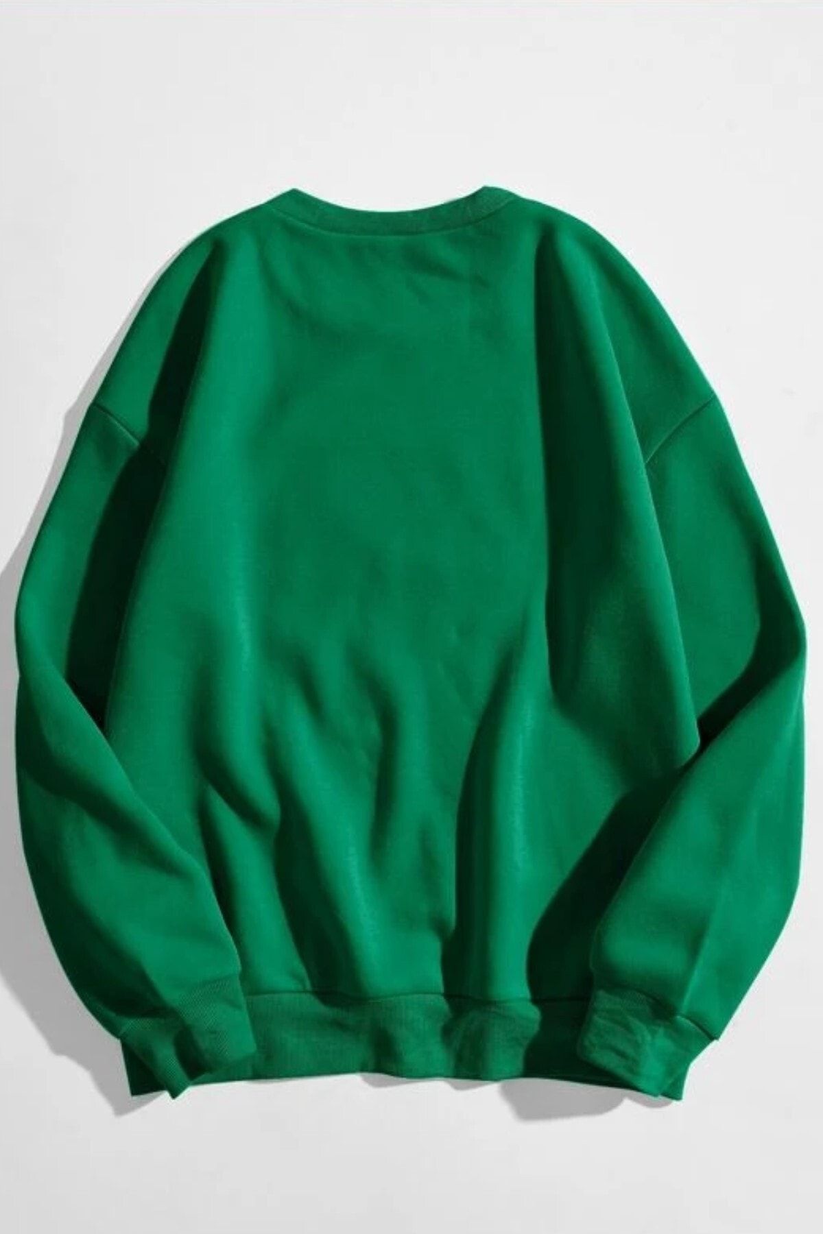 MODAGEN Unisex Lacivert Düz Renk Bisiklet Yaka Oversize Sweatshirt