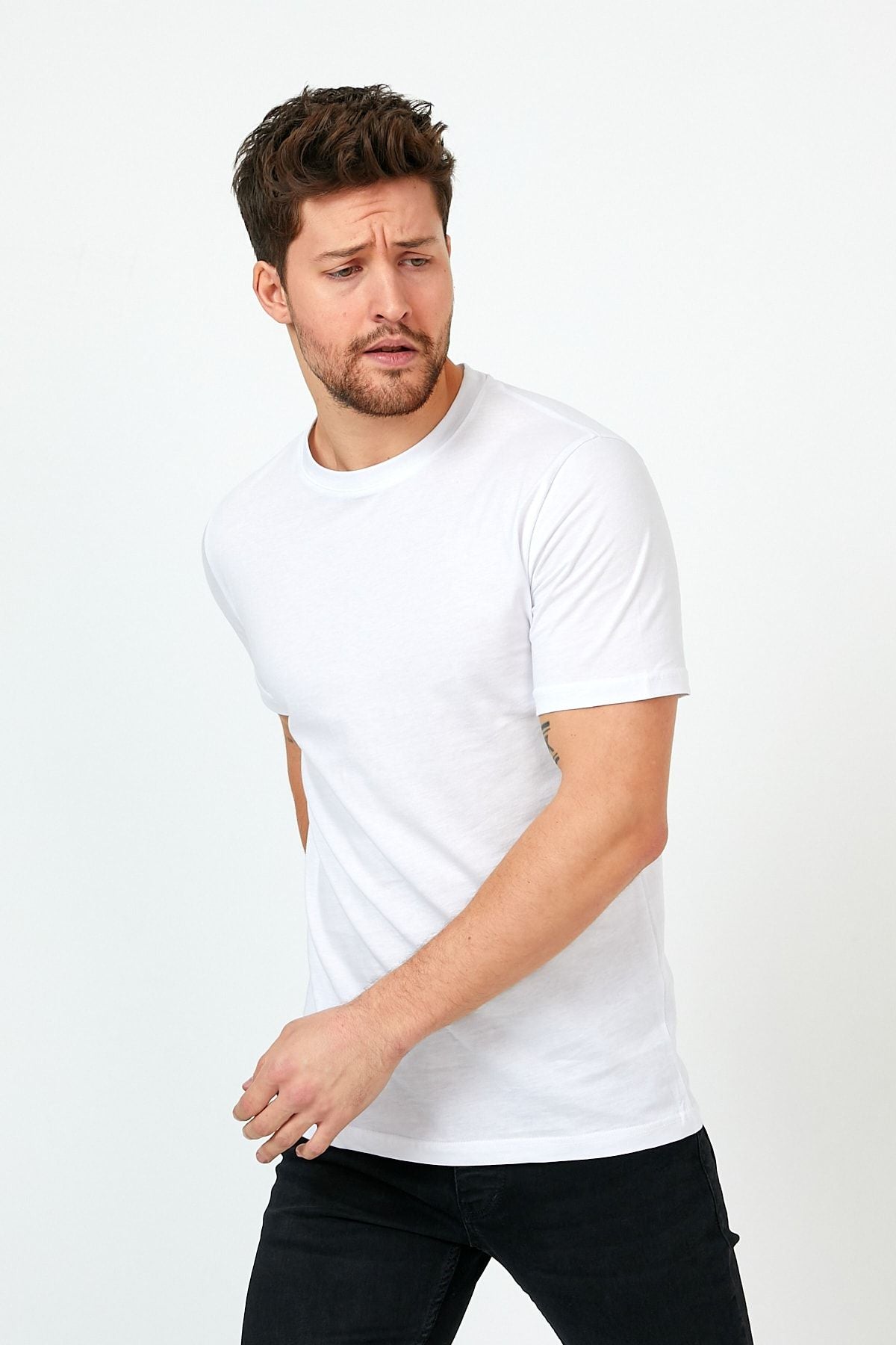 CLIPMAN Erkek Slim Fit Basic T-shirt 5'li