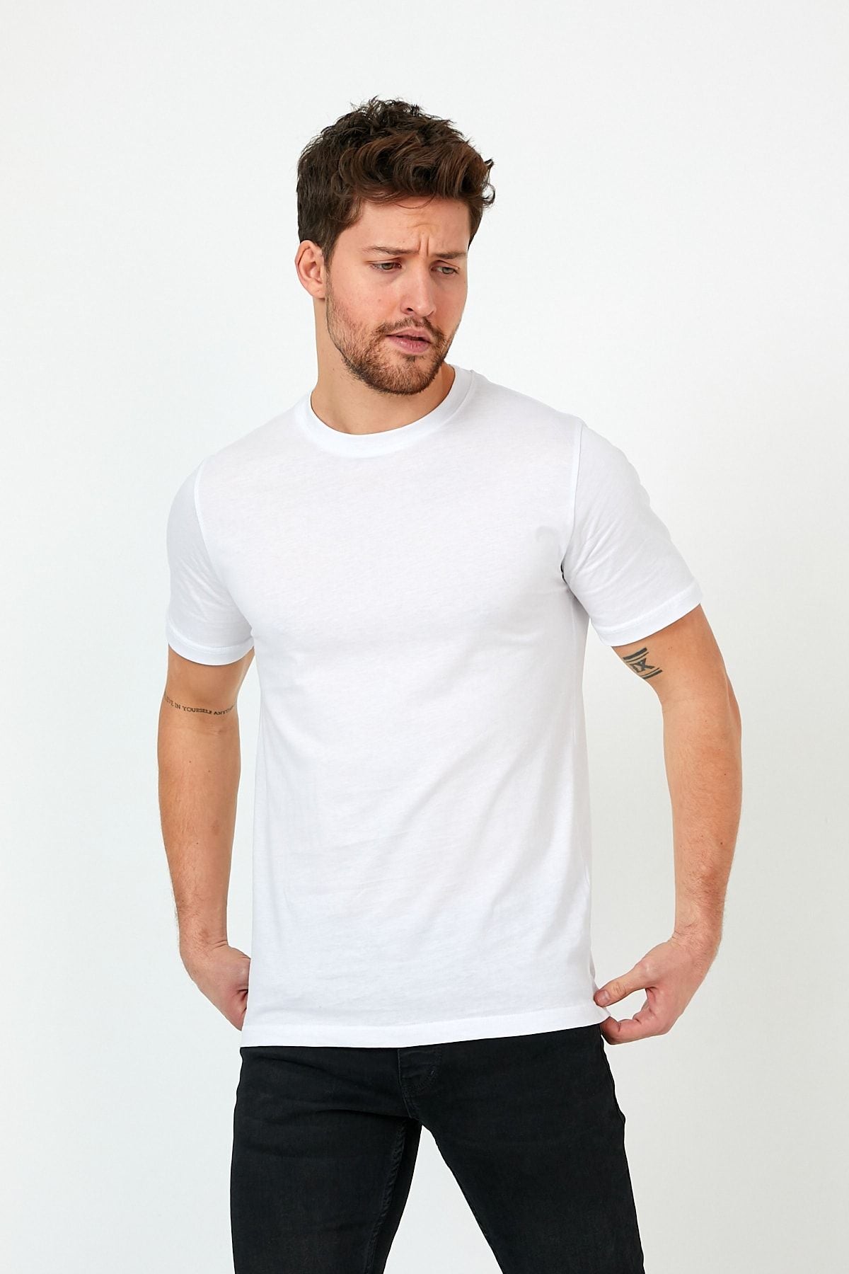 CLIPMAN Erkek Slim Fit Basic T-shirt 5'li